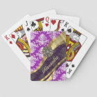 Motif pourpre assez girly personnalisé de damassé