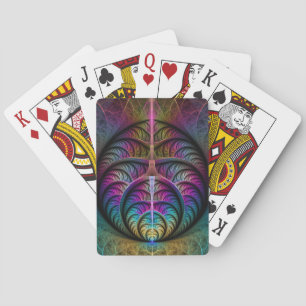 Jeu De Cartes Motif psychédélique coloré abstrait d'art fractal