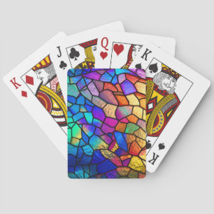 Jeu De Cartes Motif Rainbow en verre
