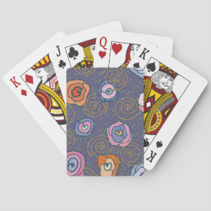 Jeu De Cartes Motif rose de champ de résumé