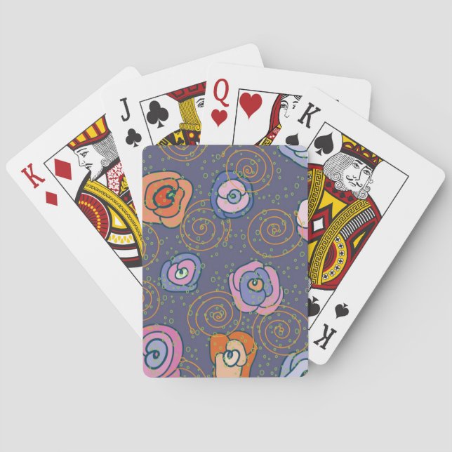 Jeu De Cartes Motif rose de champ de résumé (dos)