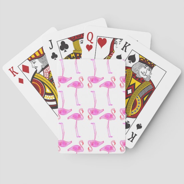 Jeu De Cartes Motif rose de Flamant rose (dos)