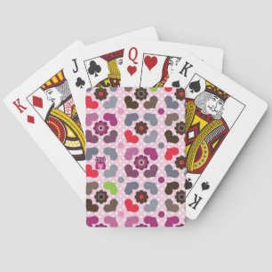 Jeu De Cartes motif rose de fleurs et de hiboux