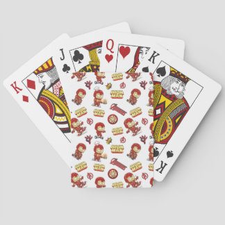 Jeu De Cartes Motif sans couture de Chibi Iron Man idiot - Super
