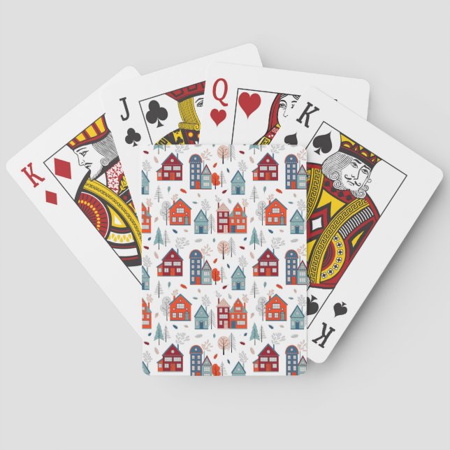 Jeu De Cartes Motif scandinave d'art populaire de Chambre (dos)