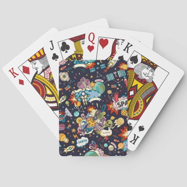 Jeu De Cartes Motif spatial (dos)