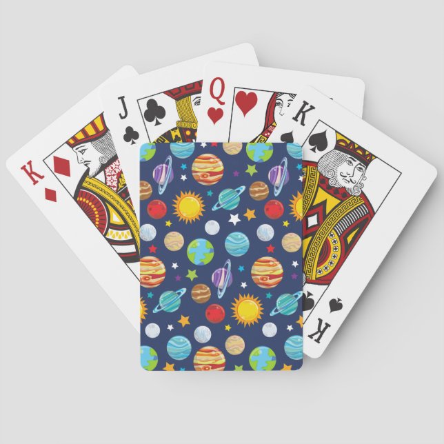 Jeu De Cartes Motif spatial, Planètes, Étoiles, Cosmos, Galaxie (dos)