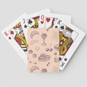 Jeu De Cartes Motif sucré avec des desserts variés.