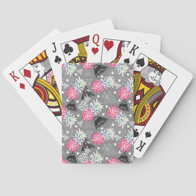 Jeu De Cartes Motif texturisé par ananas géométrique (dos)