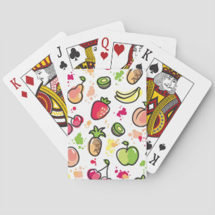 Jeu De Cartes motif tiré par la main de fruits