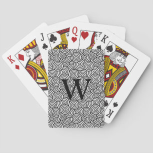 Jeu De Cartes Motif tourbillon japonais - blanc et noir