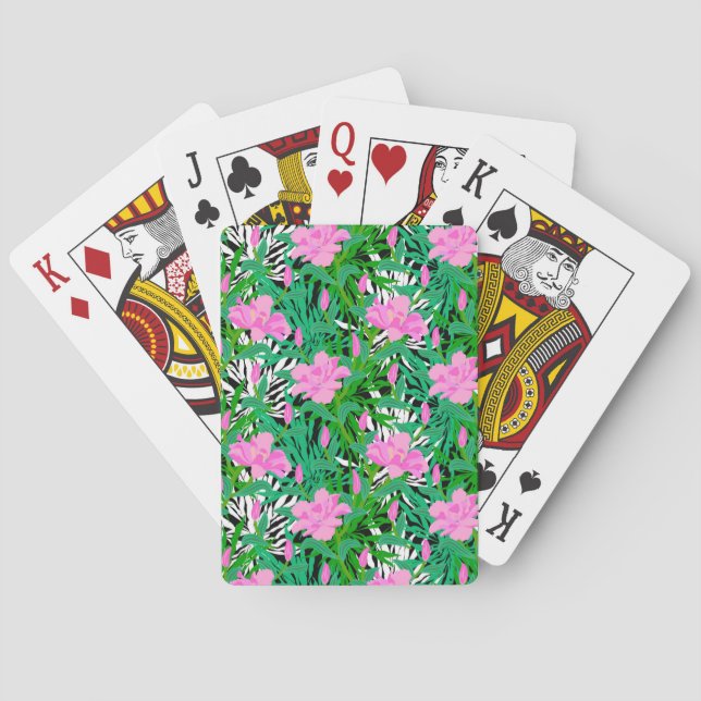 Jeu De Cartes Motif tropical aux fleurs de la jungle (dos)