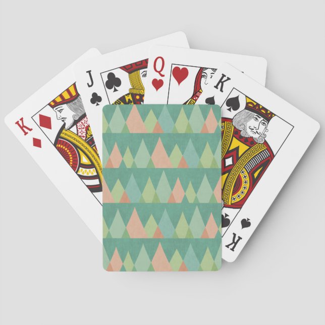 Jeu De Cartes Motif turquoise de triangle d'étape | de Geo de (dos)