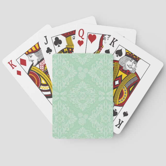 Jeu De Cartes Motif vert de damassé (dos)
