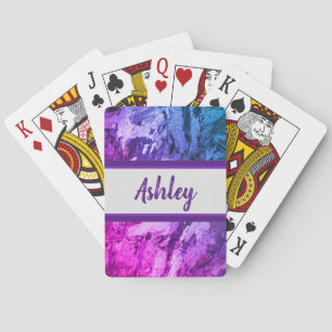 Jeu De Cartes Motif vif marbré bleu et violet Abstrait