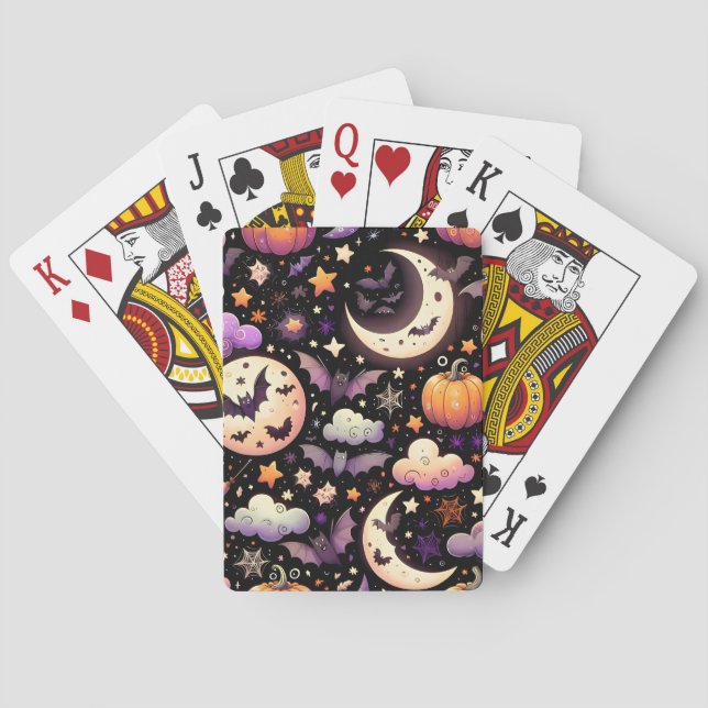Jeu De Cartes Motif Whimsical Halloween Night Sky (dos)