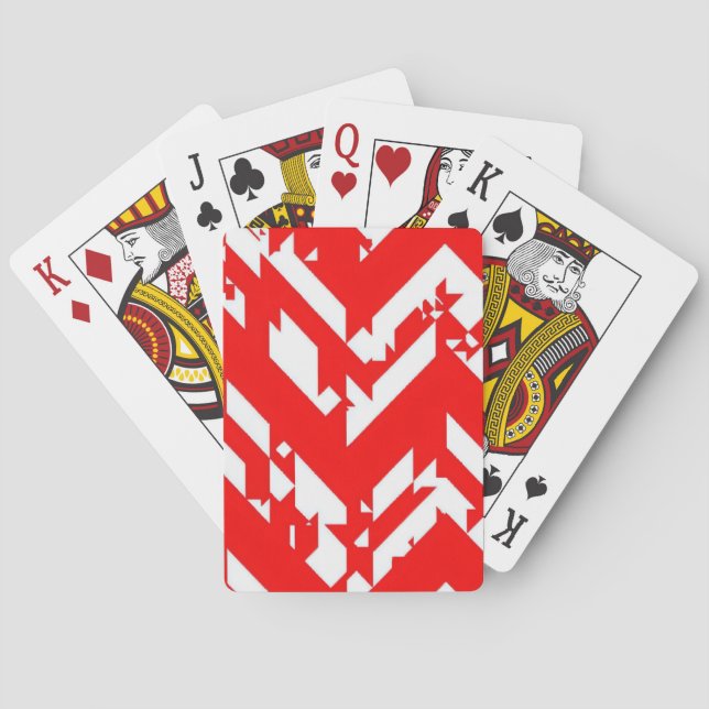 Jeu De Cartes Motifs de zigzag rouge et blanc (dos)