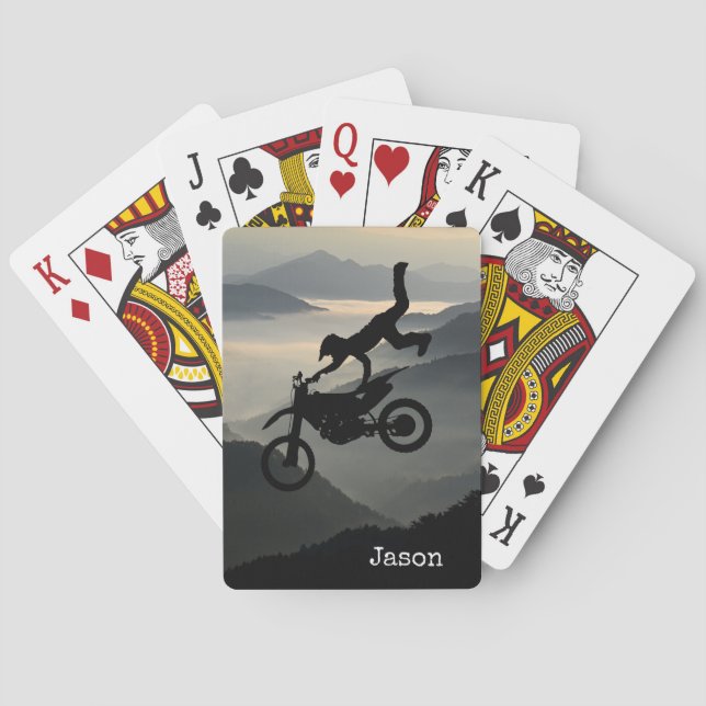 Jeu De Cartes Motorcross Monts Motorcycle Jouer Cartes (dos)