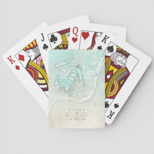 Jeu De Cartes Mousse de mer Tortue de mariage ID837 (dos)