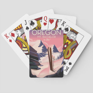 Jeu De Cartes Mt. Bachelor Oregon Affiche de voyage