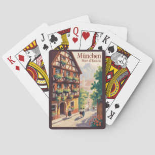 Jeu De Cartes Munich Allemagne Bavière Illustration Voyage Art