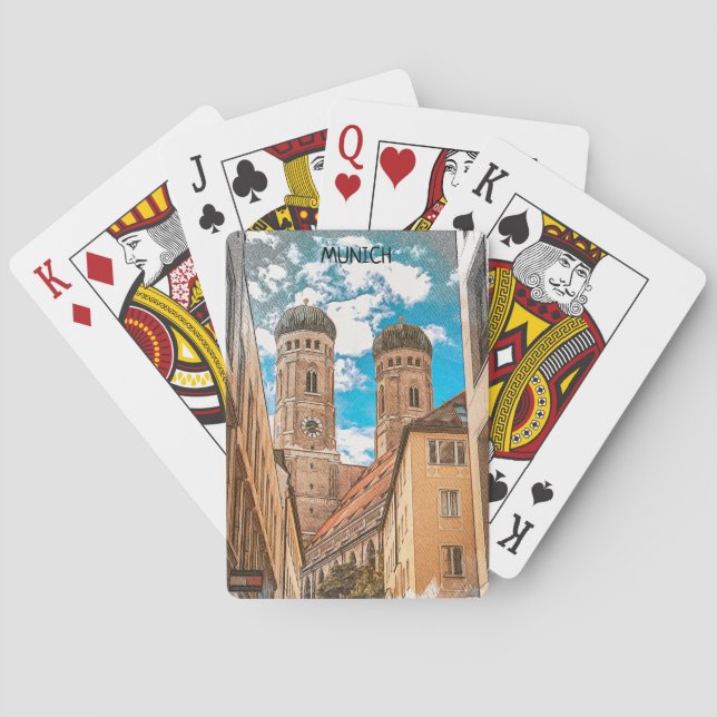 Jeu De Cartes Munich coloré Allemagne Frauenkirche (dos)