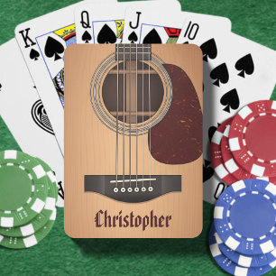 Jeu De Cartes Musicien de guitare acoustique Guitariste Brun cla