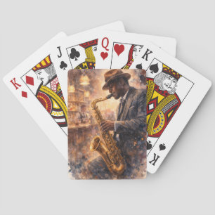 Jeu De Cartes Musicien de Jazz Bar Soulful Joué aux Cartes