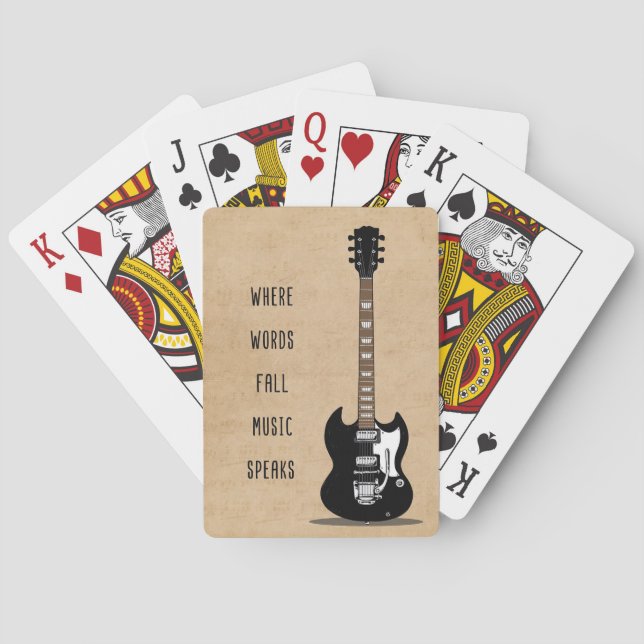 Jeu De Cartes Musique Art Où Les Mots Chute Musique Parle (dos)