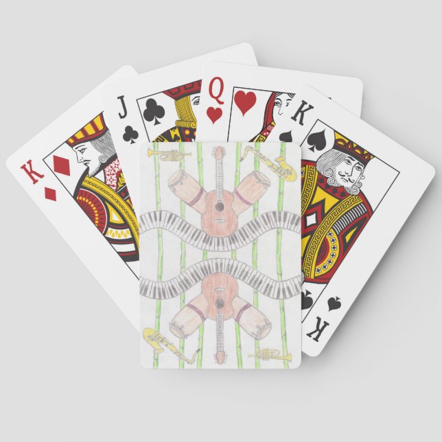 Jeu De Cartes "Musique" Dessiné à la main, art original. (dos)