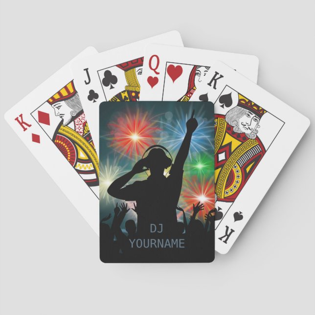Jeu De Cartes Musique DJ texte personnalisé lecture de cartes (dos)