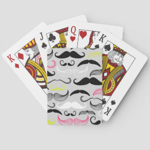 Jeu De Cartes Mustache motif, style rétro