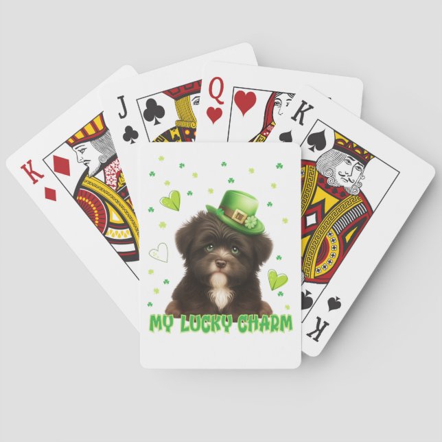 Jeu De Cartes My Lucky Charm Havanese Puppy St. Patrick's Day (dos)