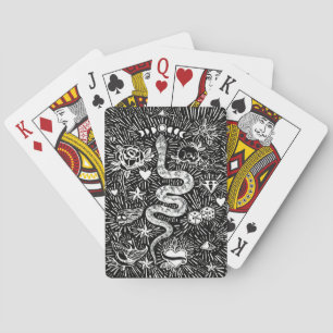 Jeu De Cartes Mystique Serpent Lunaire Blanc Classique Jouer Car