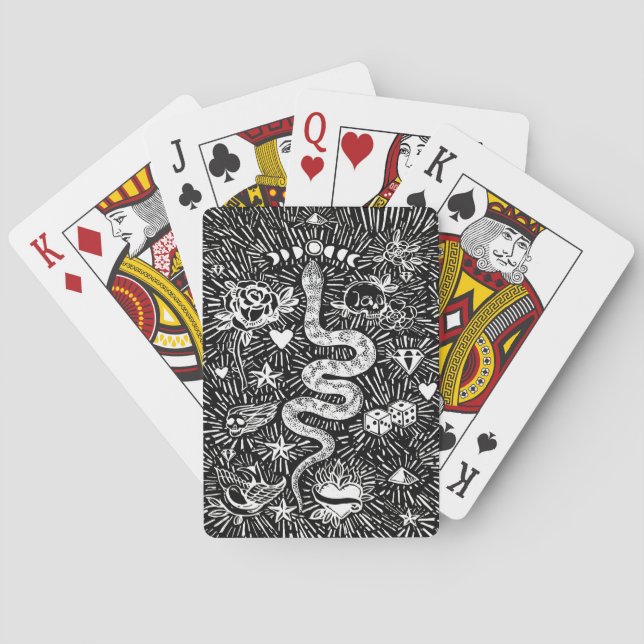 Jeu De Cartes Mystique Serpent Lunaire Blanc Classique Jouer Car (dos)
