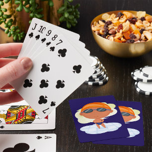 Jeu De Cartes Nager Garçon en lunettes et Casquette de natation