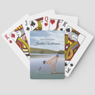 Jeu De Cartes Nageur de dessin animé humoristique Personnaliser