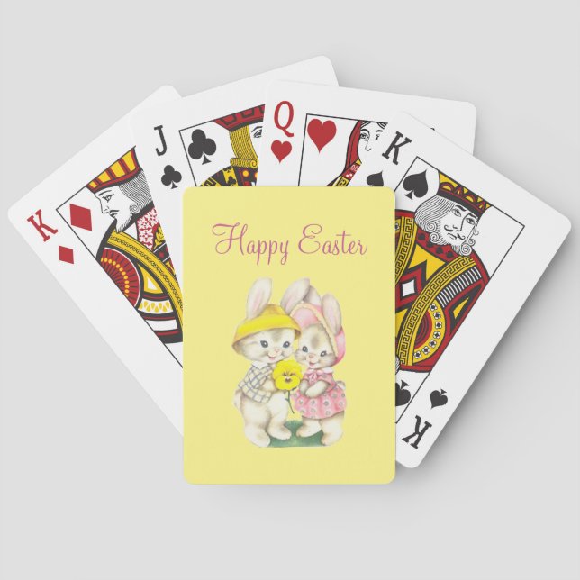 Jeu De Cartes Narcis jaune lapin de Pâques (dos)