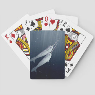 Jeu De Cartes Narwhals mignon nageant ensemble sous l'eau