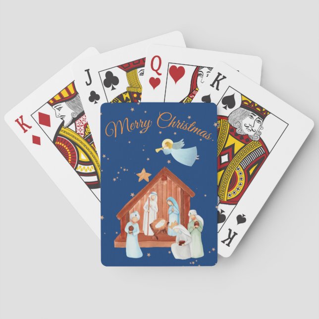 Jeu De Cartes Nativité et étoiles Noël (dos)