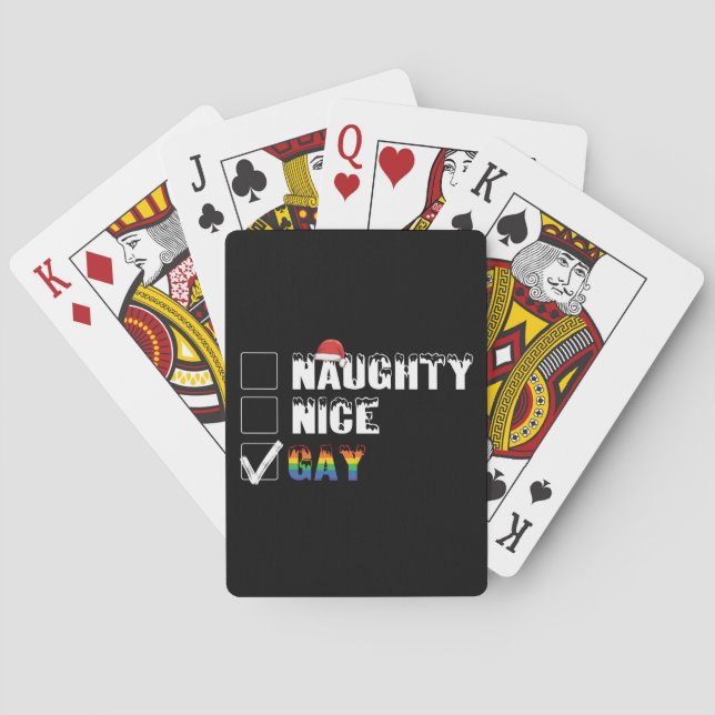 Jeu De Cartes Naughty Nice Gay Rainbow Pride LGBT Noël Cadeau (dos)