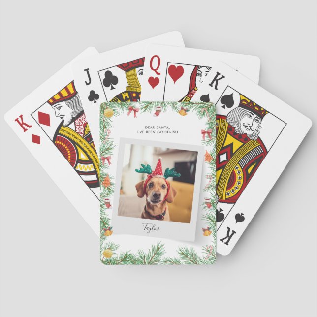Jeu De Cartes Naughty or Nice Funny Pet Dog Custom Christmas (dos)