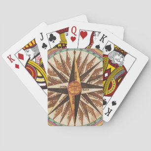 Jeu De Cartes Navigateur de boussole du navire Vintage nautique