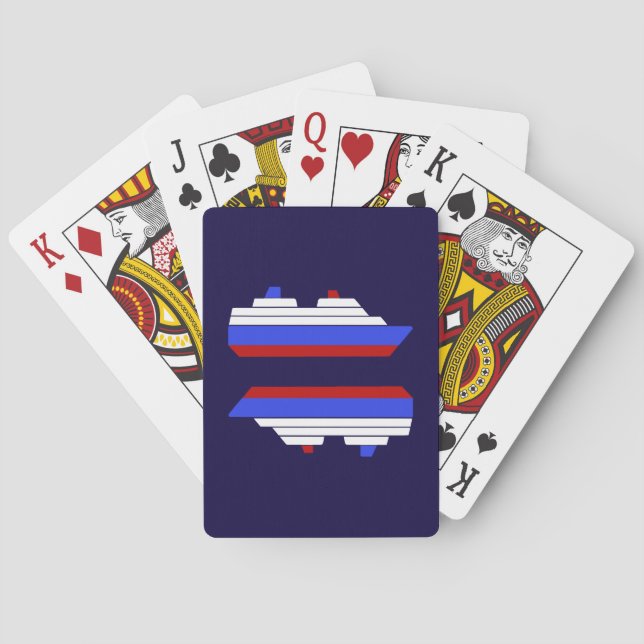 Jeu De Cartes navire de mer rouge et bleu (dos)