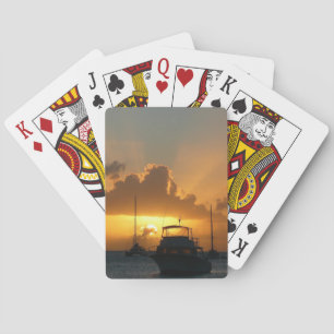 Jeu De Cartes Navires et Sunset Tropical Seascape