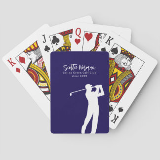 Jeu De Cartes Navy Blue Personalized Golfer Name