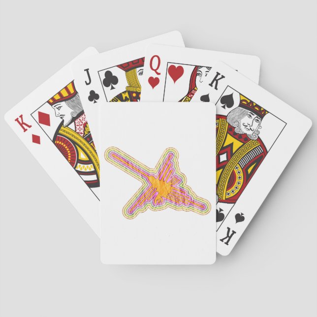 Jeu De Cartes Nazca Lignes Colibri Avec Effet Papier Rincé (dos)