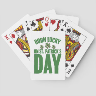 Jeu De Cartes Né Chanceux le jour de la Saint-Patrick Anniversai