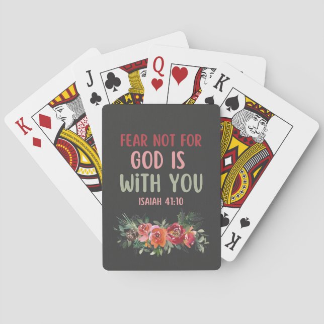 Jeu De Cartes Ne Craindre Pas Pour Dieu Est Avec Vous Jouant Des (dos)