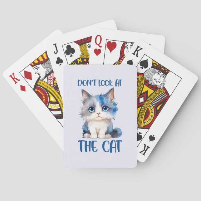 Jeu De Cartes Ne regardez pas le chat - adorable chaton bleu (dos)